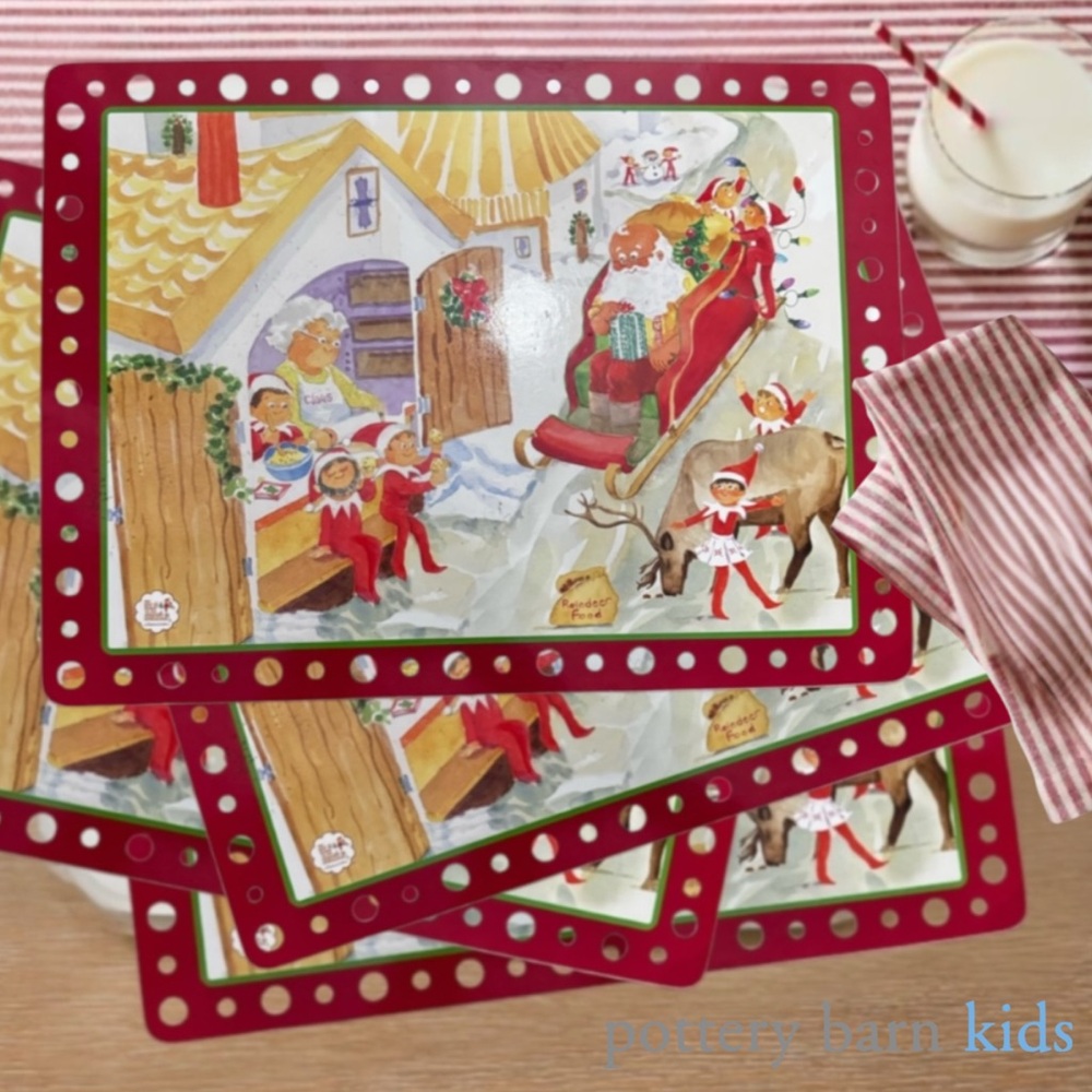 Pottery Barn Kids Elf on the Shelf Cork Placemats